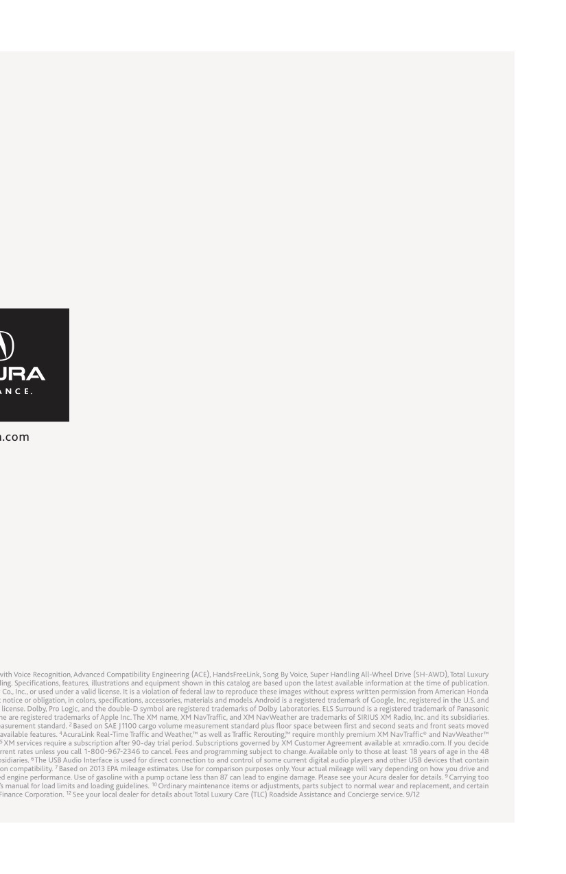 2013 Acura ZDX Brochure Page 8